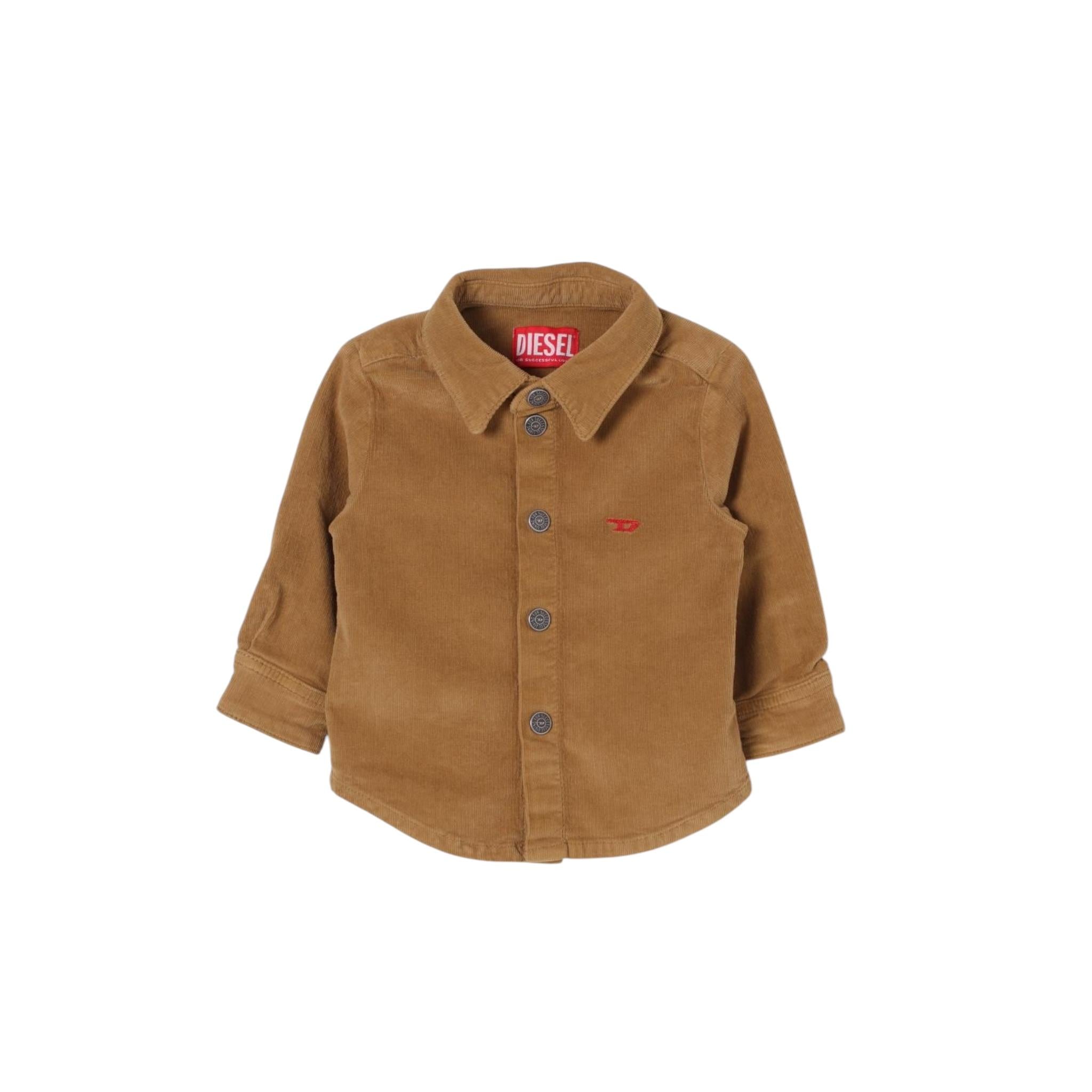DIESEL camicia tinta unita con bottoni Cammello per Neonato K00552 CAMMELLO DIESEL 