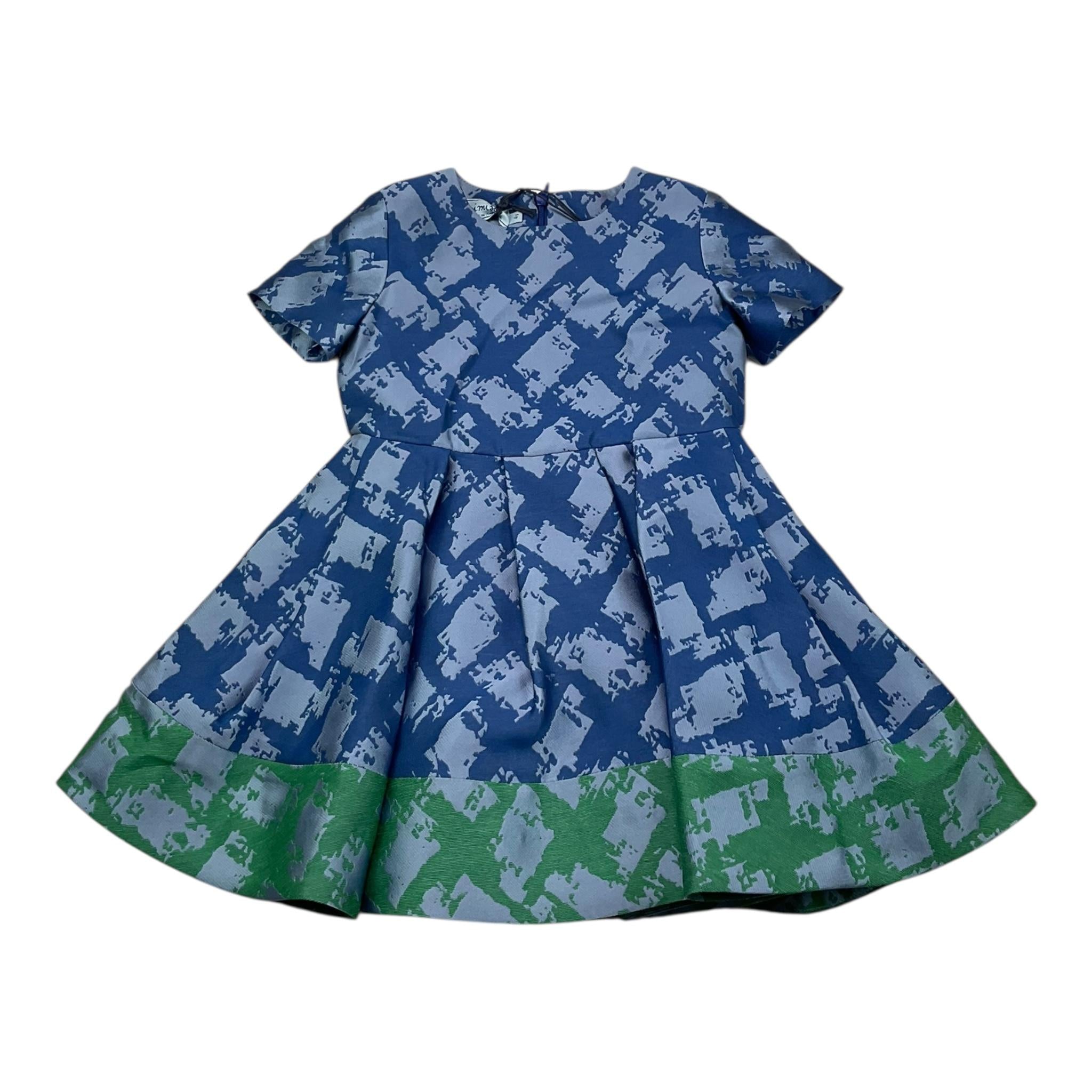 MIMISOL set abito tinta unita con fantasia Azzurro per Bambina MFAB588 AZZURRO MIMISOL 