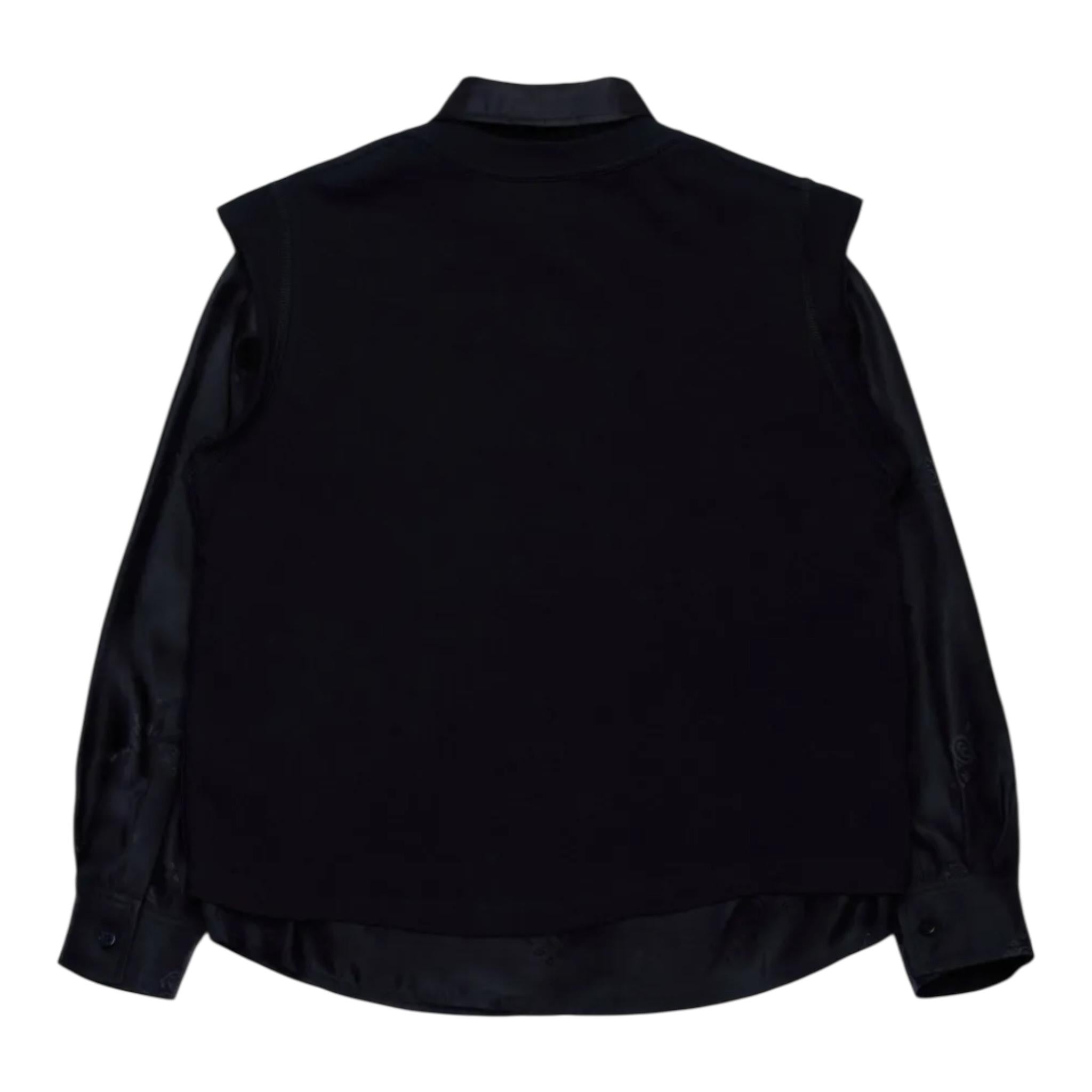 MAISON MARGIELA camicia manica lunga tinta unita con logo Nero per Bambino M60657 NERO MAISON MARGIELA 