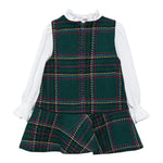 ABEL & LULA abito tinta unita con finta camicia Verde per Bambina 5527 VERDE ABEL & LULA 