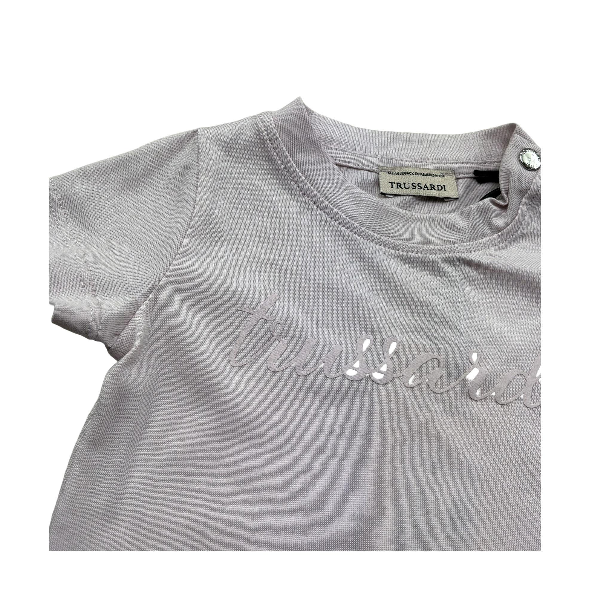Trussardi T-Shirt Girocollo Tinta Unita con Logo per Neonata TIP26010TSA ROSA TRUSSARDI 