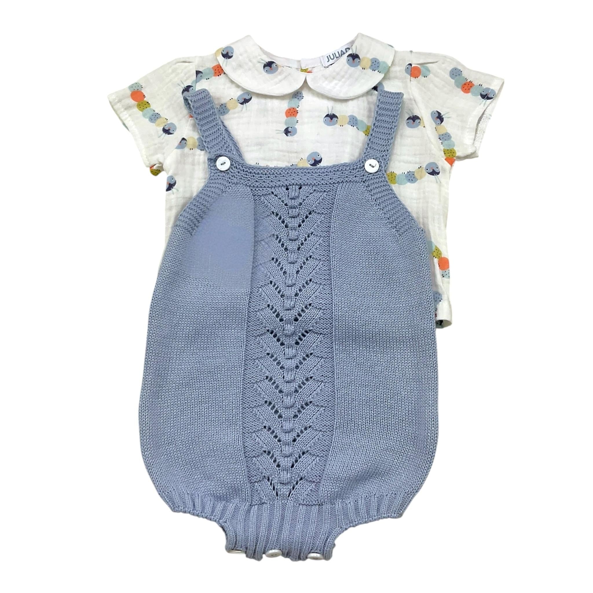 Juliana Completo 2 Pezzi Camicia-Salopette per Neonato 24200 BIANCO/AZZURRO JULIANA 