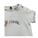 Trussardi T-Shirt Girocollo Tinta Unita con Stampe per Neonato TIP26083TS PANNA TRUSSARDI 