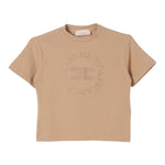 Elisabetta Franchi T-Shirt Girocollo Tinta Unita con Logo per Bambina EFTS218 CAMMELLO ELISABETTA FRANCHI 