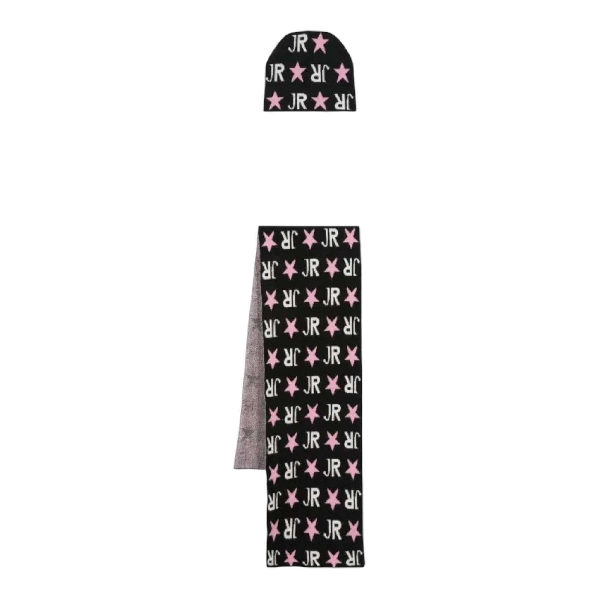 JOHN RICHMOND set sciarpa-cappello tinta unita logato Nero per Bambina RGA24022HSX NERO JOHN RICHMOND 