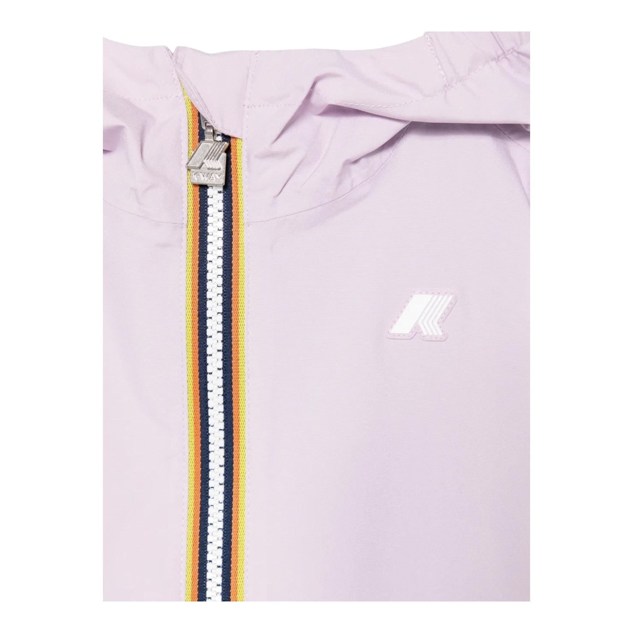 K-Way Giubbino Reversibile Bicolore con Cappuccio per Bambina K41337WX BIANCO/ROSA K-WAY 