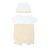 Moschino Set Pagliaccetto-Cappello Bicolore per Neonata MUY07E BIANCO/BEIGE MOSCHINO 