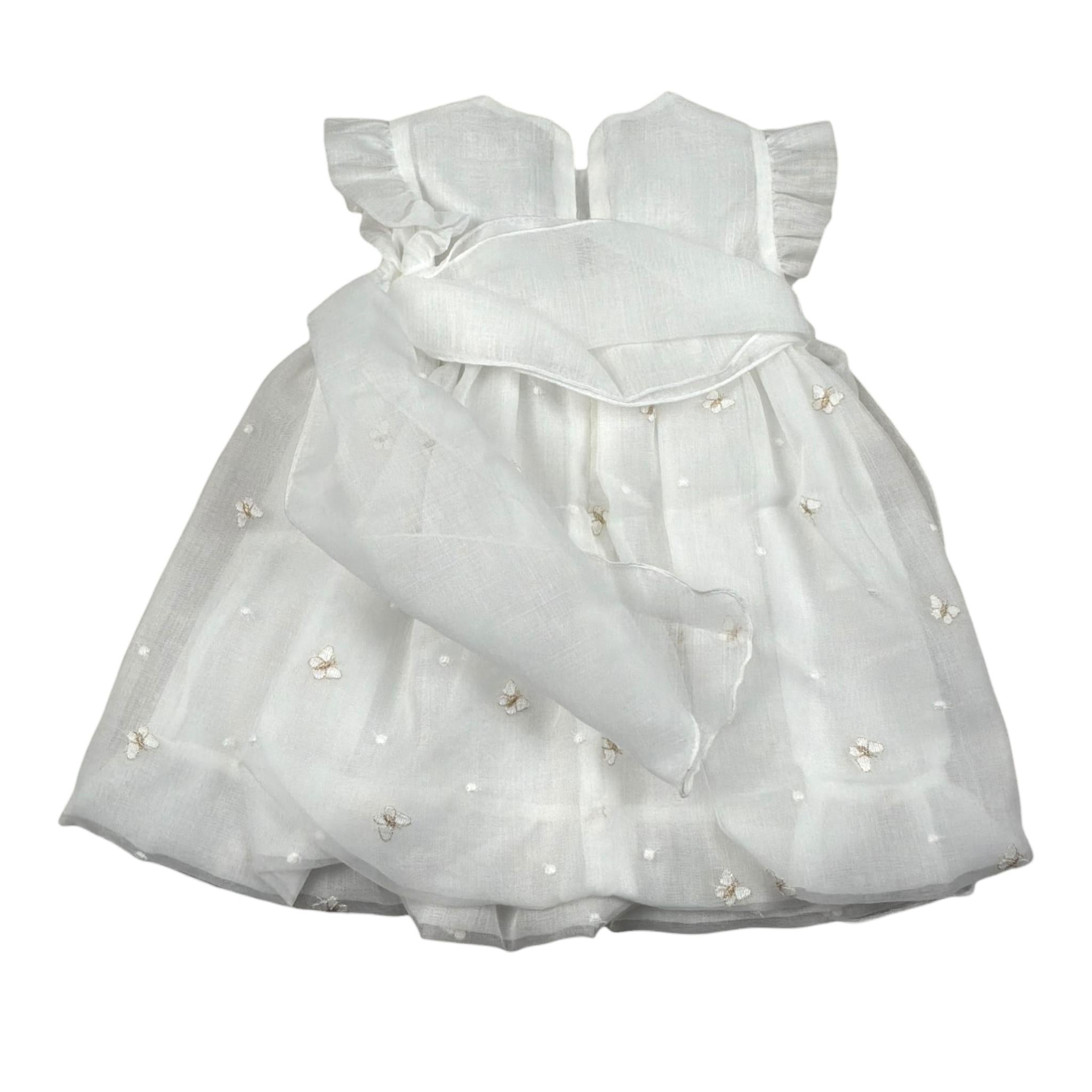 Barcellino Abito Mezza Manica Tinta Unita  per Neonata 121407 BIANCO BARCELLINO 