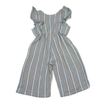 Petit Indi Tuta Intera Tinta Unita con Fantasia A Righe per Neonata SS25BK5229X BLU PETIT INDI 