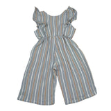 Petit Indi Tuta Intera Tinta Unita con Fantasia A Righe per Neonata SS25BK5229X BLU PETIT INDI 