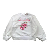 Monnalisa Felpa Tinta Unita Girocollo con Stampa per Neonata 39C600 BIANCO MONNALISA 