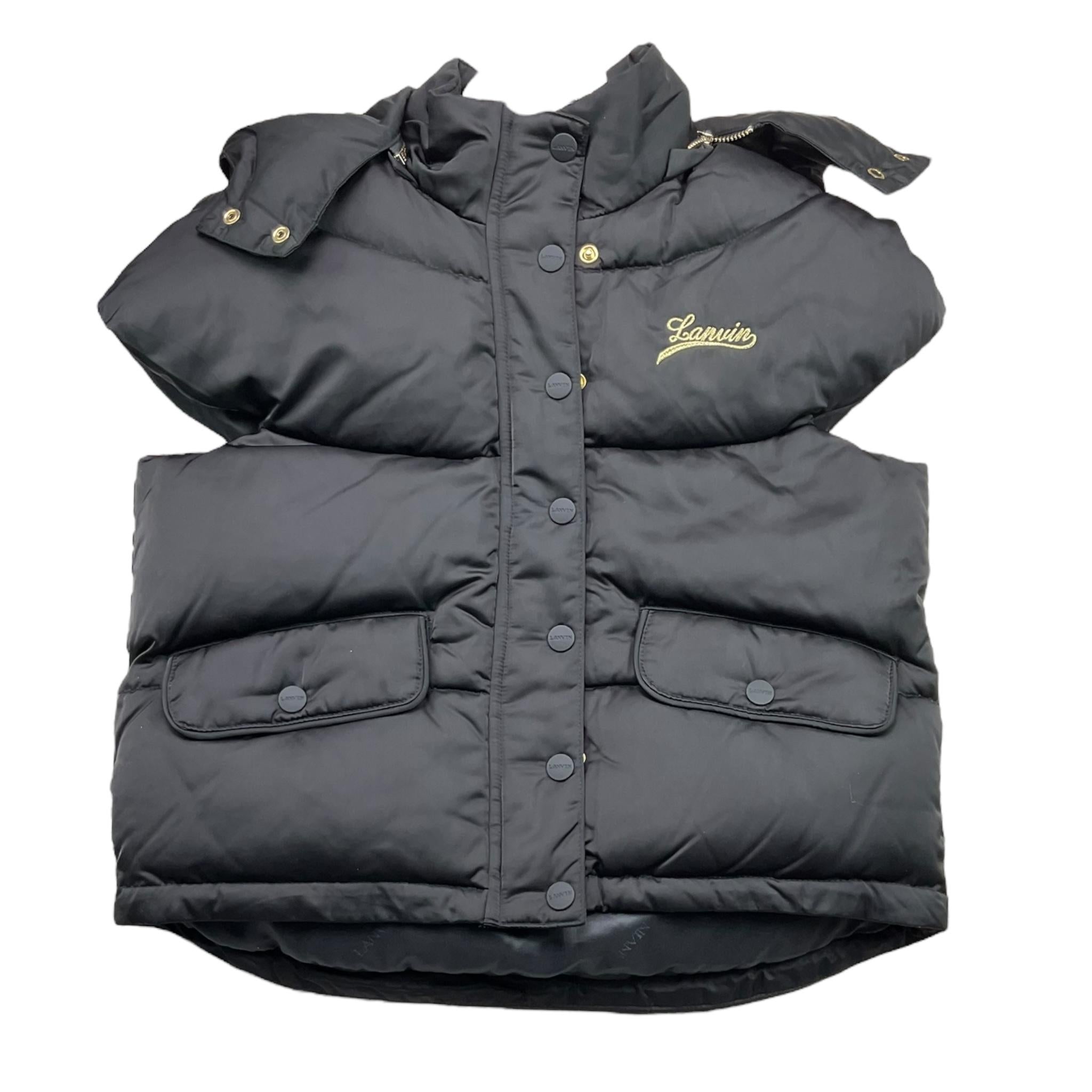 LANVIN giubbino tinta unita modello smanicato con cappuccio Nero per Bambina N16017 NERO LANVIN 