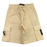 John Richmond Einfarbige Bermuda-Shorts mit Taschen und elastischer Taille Beige für Jungen