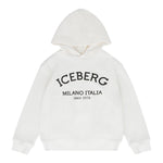 ICEBERG felpa chiusa con cappuccio tinta unita con stampa logo Bianco per Bambina MFICE5336J BIANCO ICEBERG 