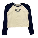 REPLAY shirt girocollo tinta unita con maniche in contrasto Panna per Bambina SG7150 PANNA REPLAY 