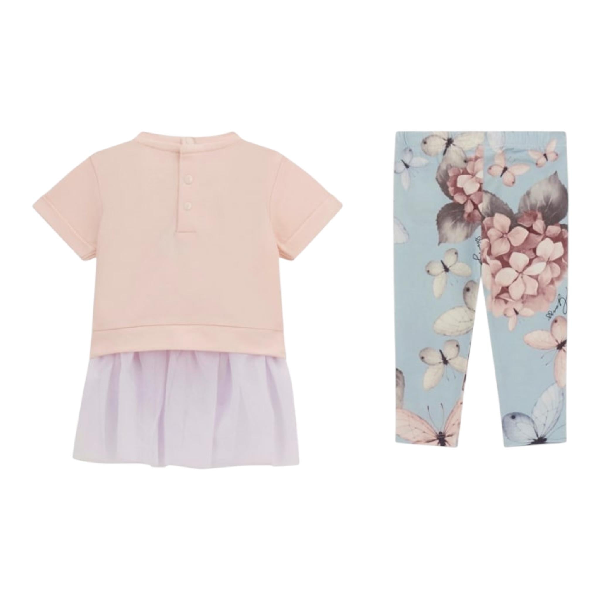 Guess Completo 2 Pezzi T-Shirt-Leggins Bicolore per Neonata A5RG17KAN04 ROSA GUESS 