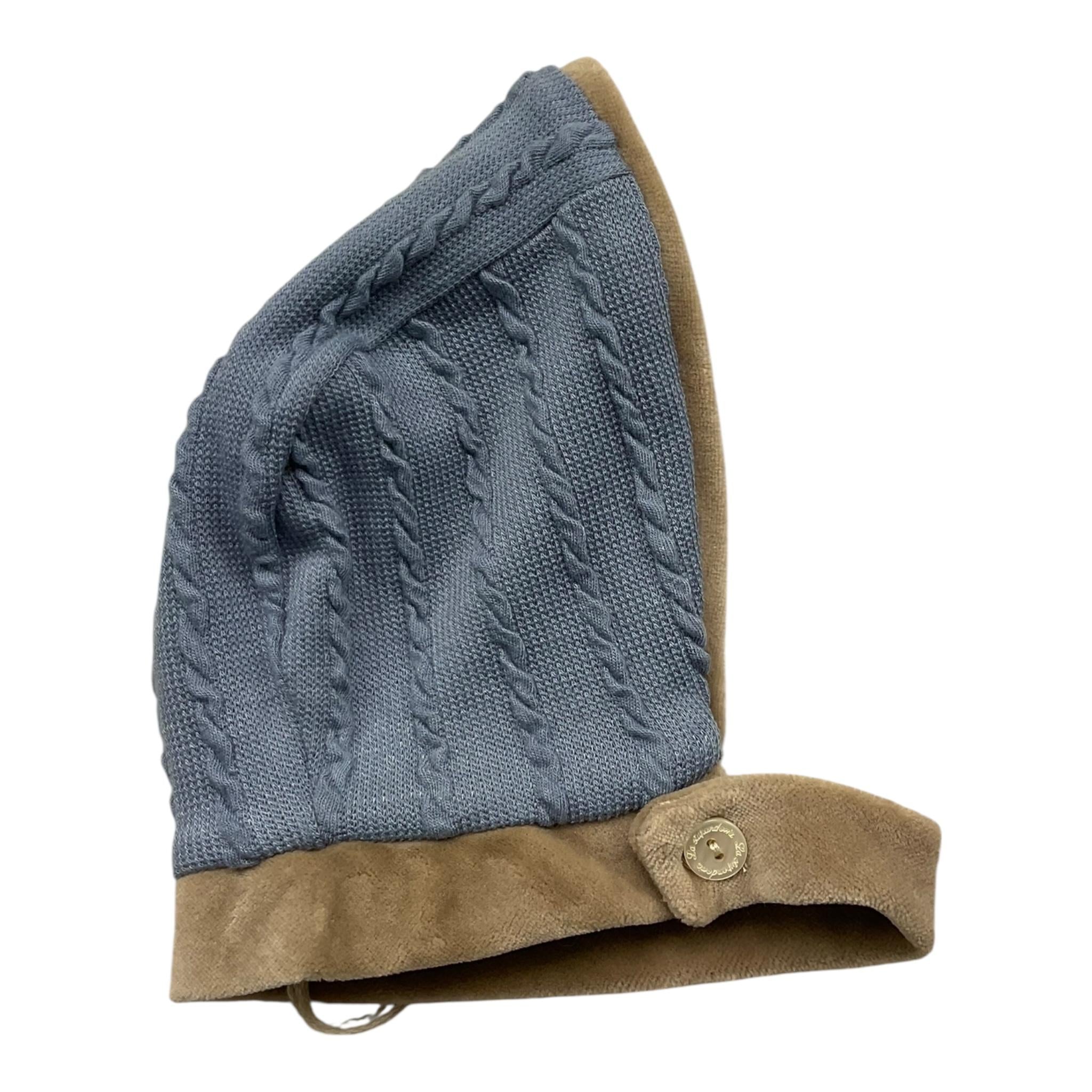 LA STUPENDERIA cappello bicolore con bottoni Azzurro/beige per Neonato TBCP00 AZZURRO/BEIGE LA STUPENDERIA 