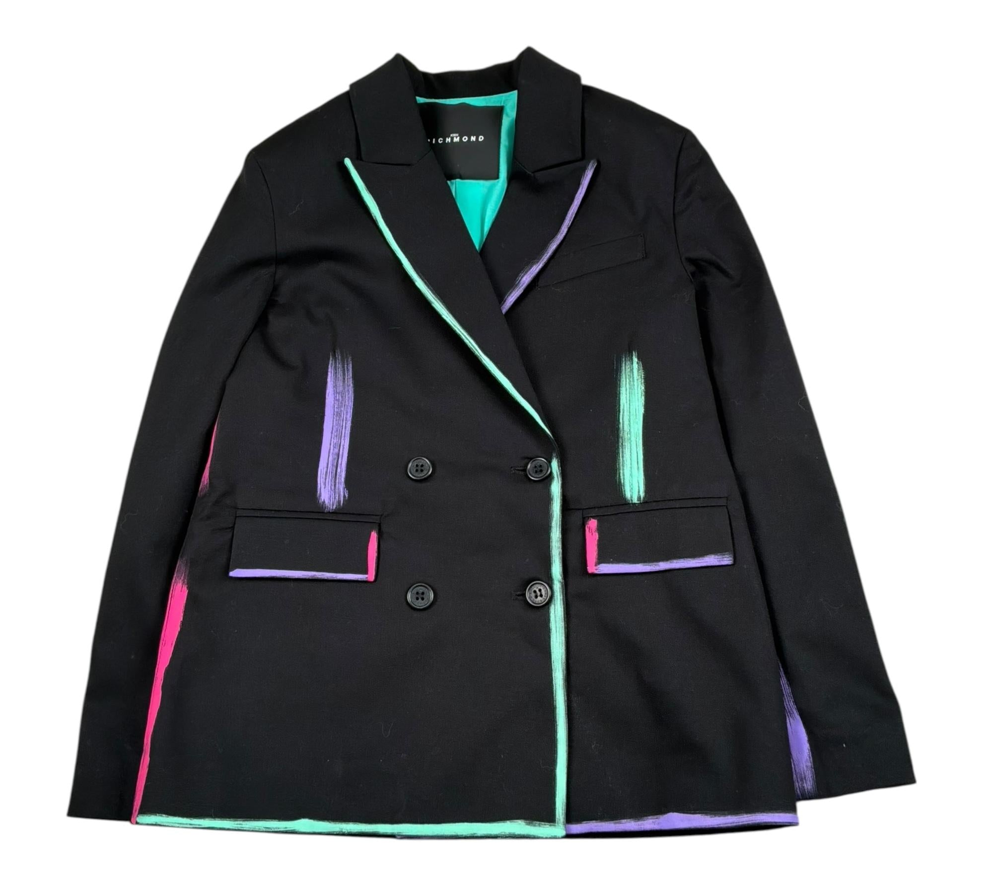 John Richmond Giacca Tinta Unita con Profili In Contrasto per Bambina RGP26134GC NERO JOHN RICHMOND 