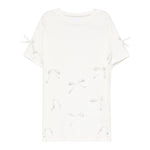 Dou Dou T-Shirt Girocollo Tinta Unita con Applicazioni Fiocchi per Bambina DW8A31 BIANCO DOU DOU 