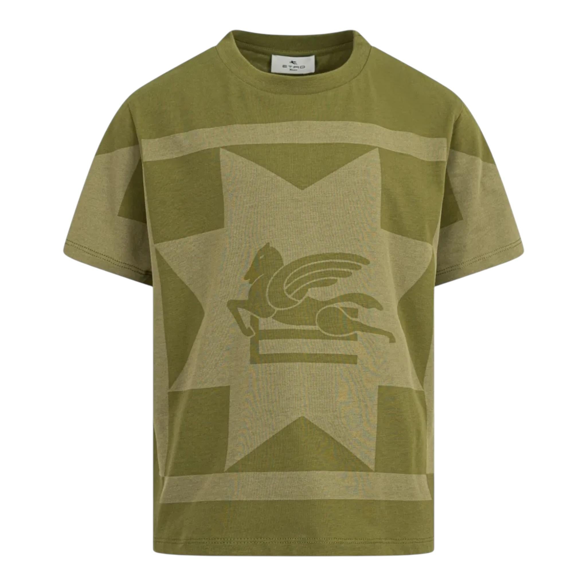 Missoni T-Shirt Girocollo Tinta Unita con Stampa per Bambino GW8P11 VERDE MISSONI 