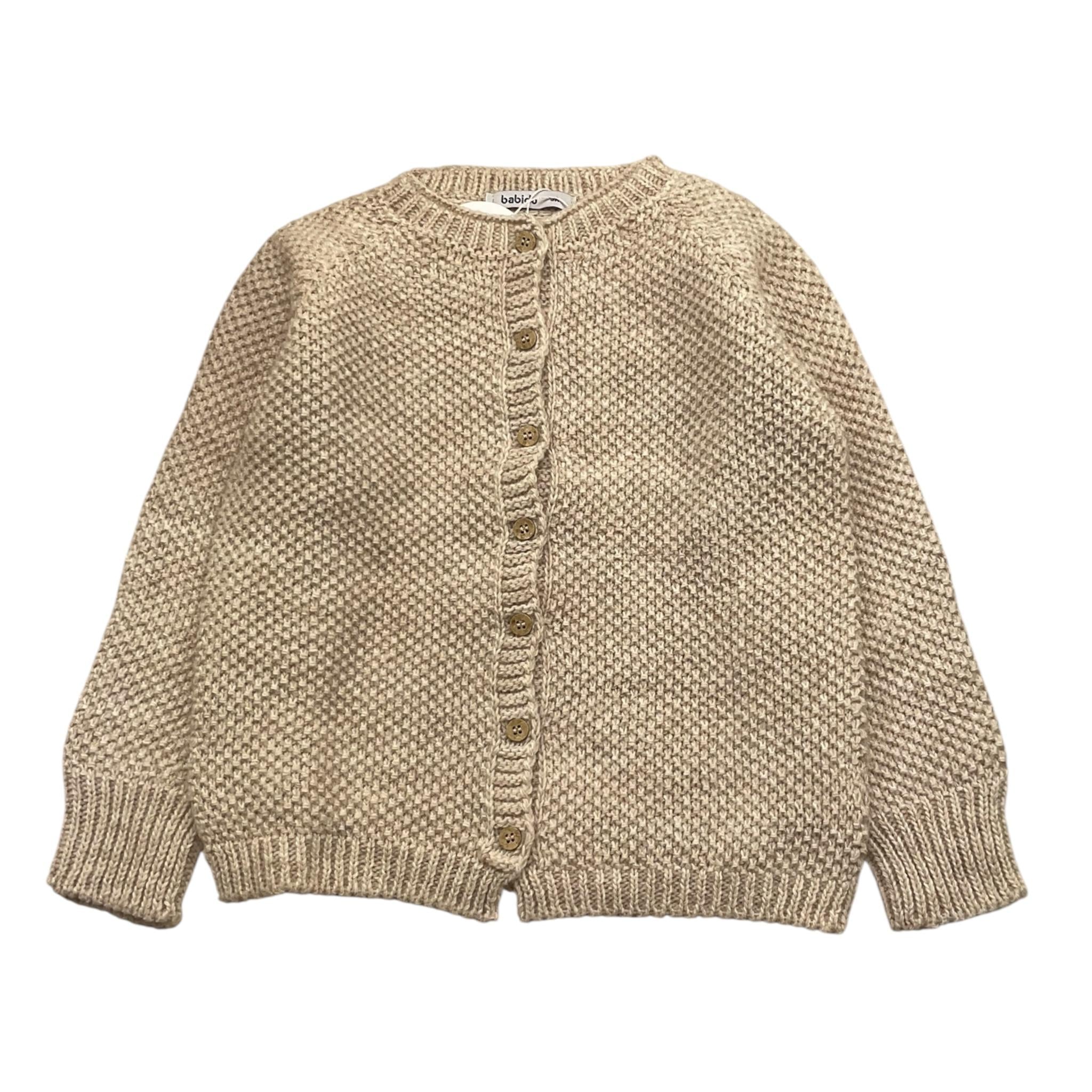 BABIDU cardigan tinta unita con bottoni in contrasto Beige per Bambina 60683J BEIGE BABIDU 