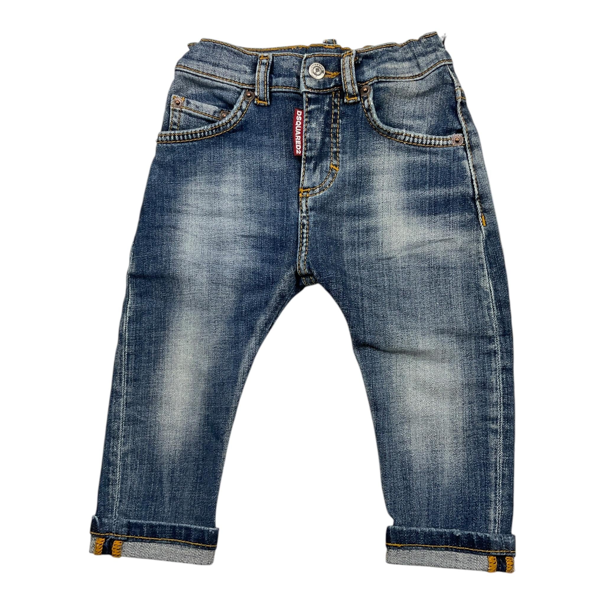 DSQUARED2 jeans tinta unita con girovita regolabile Blu per Neonato DQ01TC BLU DSQUARED2 
