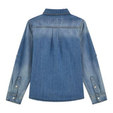Guess Camicia In Denim Tinta Unita Manica Lunga per Bambino L5RH05D5K80 AZZURRO GUESS 