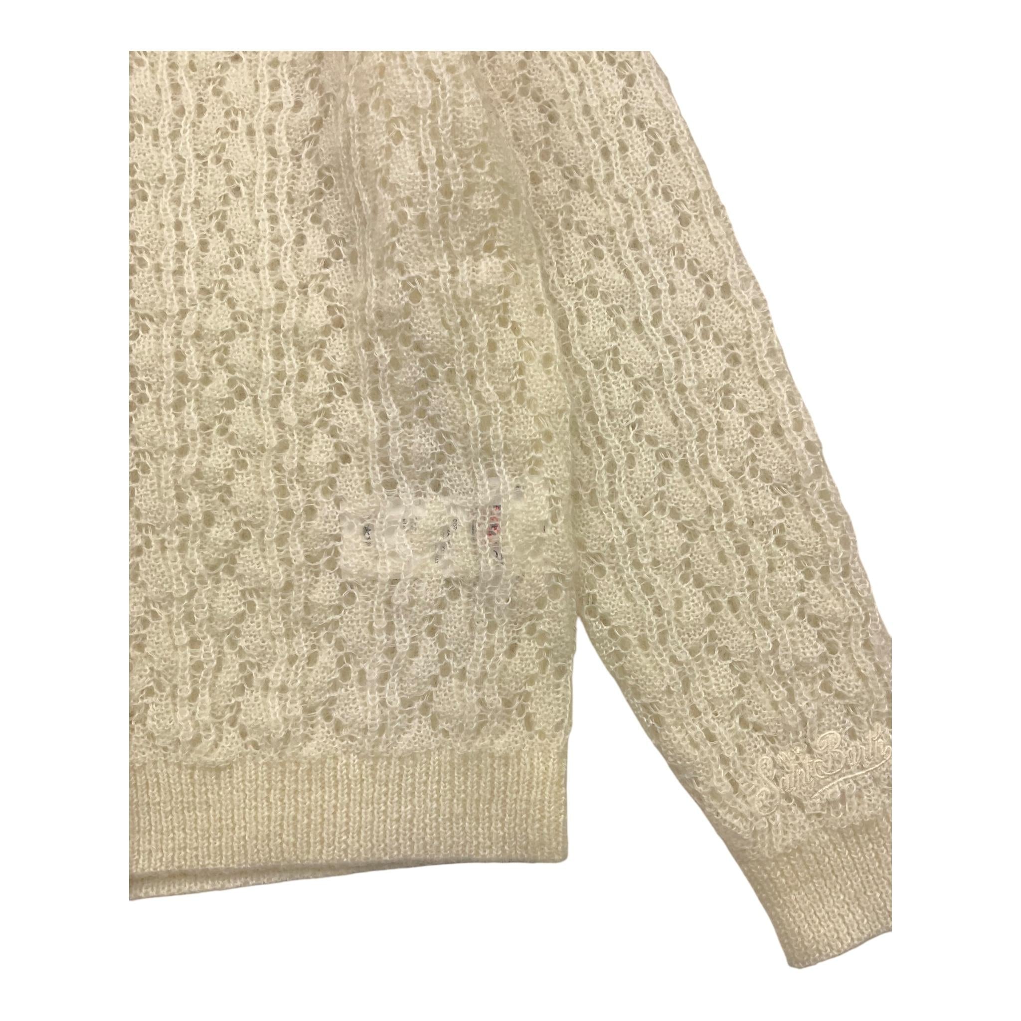 SAINT BARTH cardigan tinta unita traforato Panna per Bambina BLL007 PANNA SAINT BARTH 