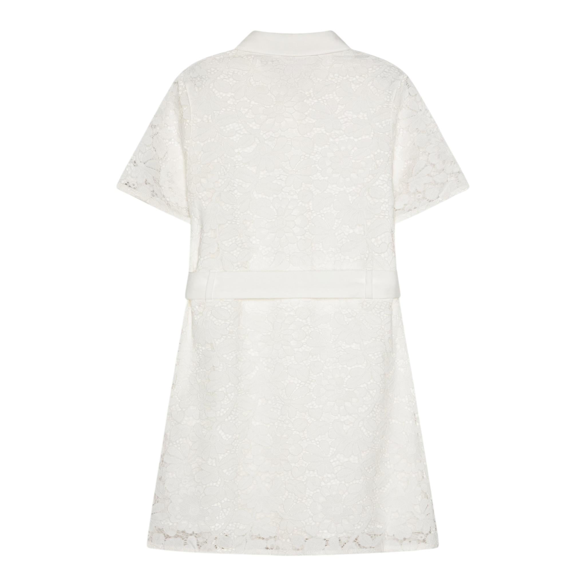 Michael Kors Abito Mezza Manica Tinta Unita con Ricami per Bambina R30295X BIANCO MICHAEL KORS 