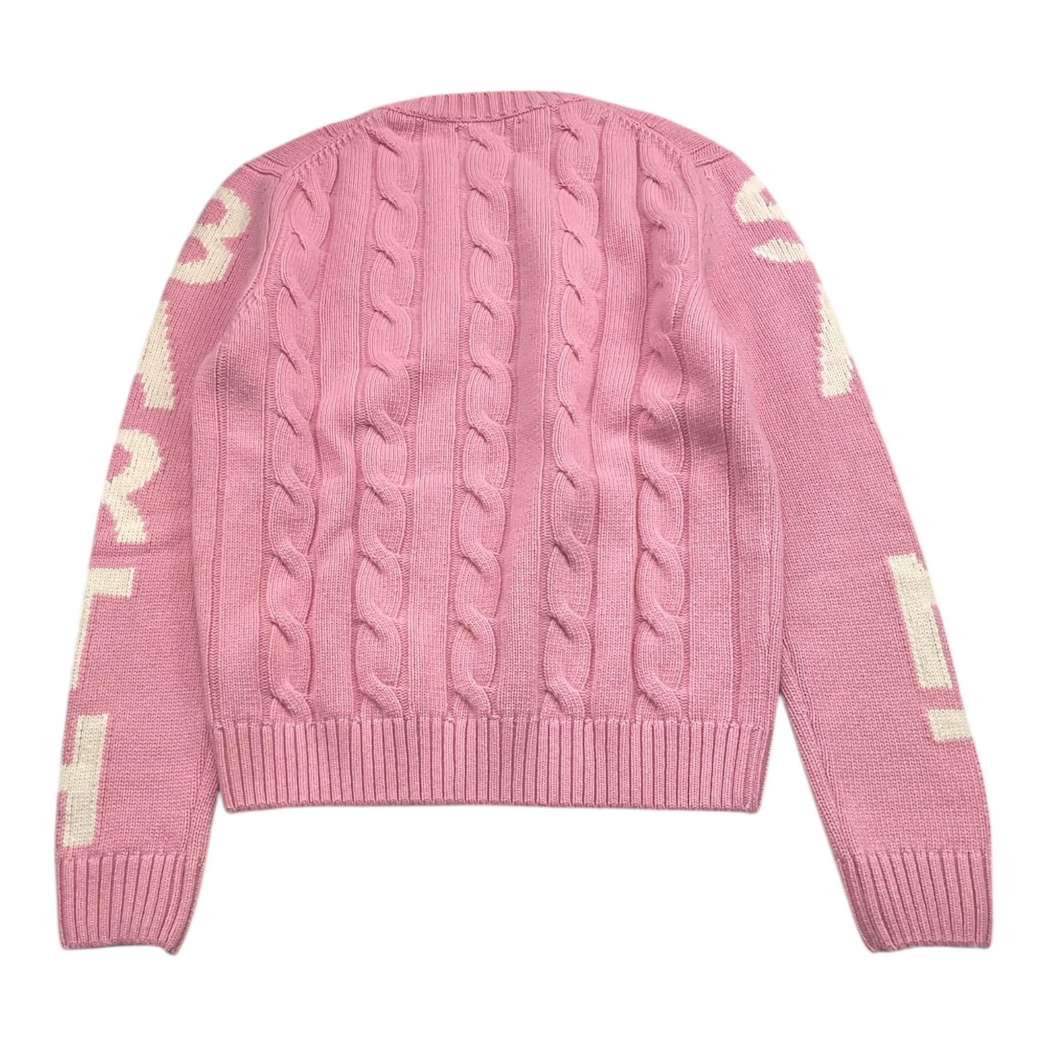 SAINT BARTH maglia girocollo tinta unita con stampa Rosa per Bambina MALM001 ROSA SAINT BARTH 