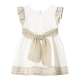 Mayoral Abito Tinta Unita con Stampa per Bambina 1908J BIANCO MAYORAL 