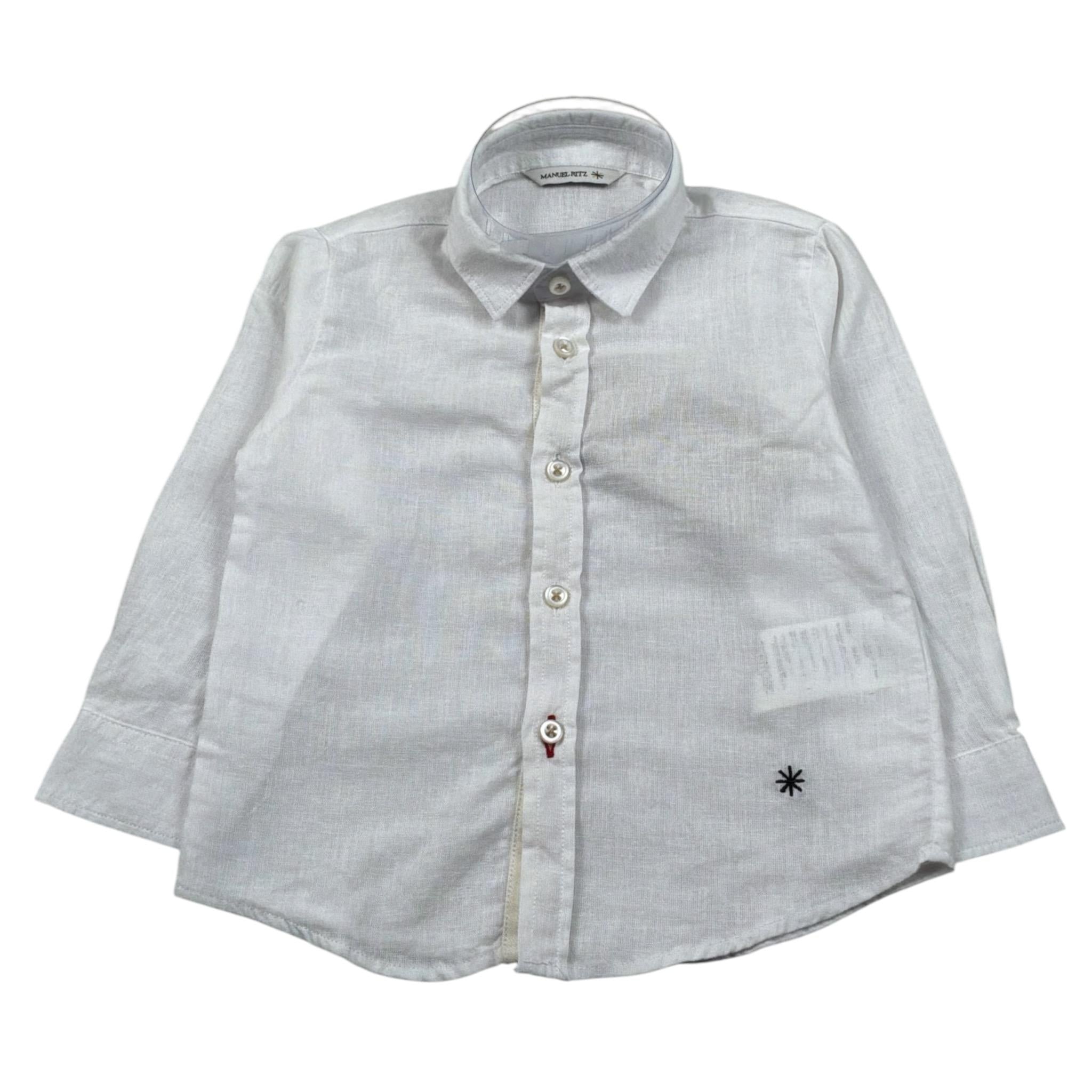 Manuel Ritz Camicia Manica Lunga tinta unita Bianco per Bambino MR3088J BIANCO MANUEL RITZ 