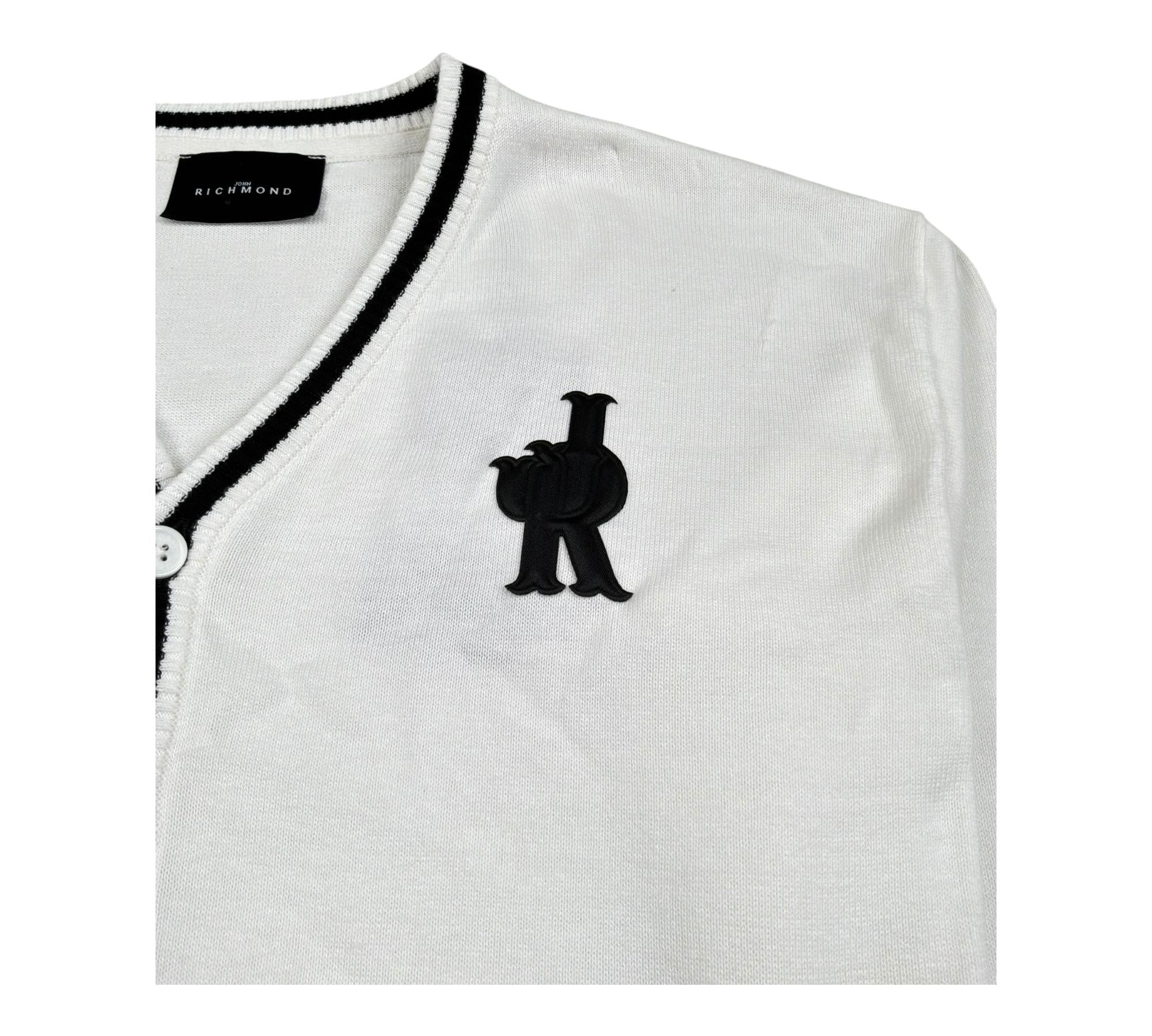 John Richmond Cardigan Tinta Unita Scollo A V per Bambino RBP26085CD BIANCO JOHN RICHMOND 