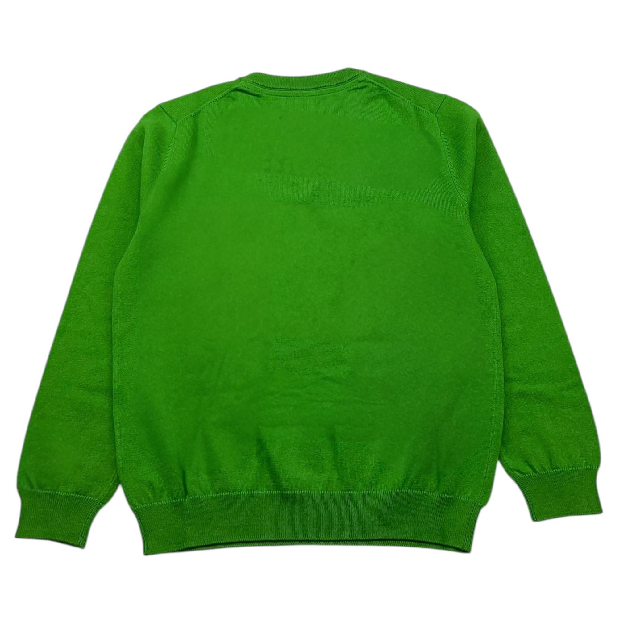 SUN68 maglia girocollo tinta unita Verde per Bambino K44301 VERDE SUN68 
