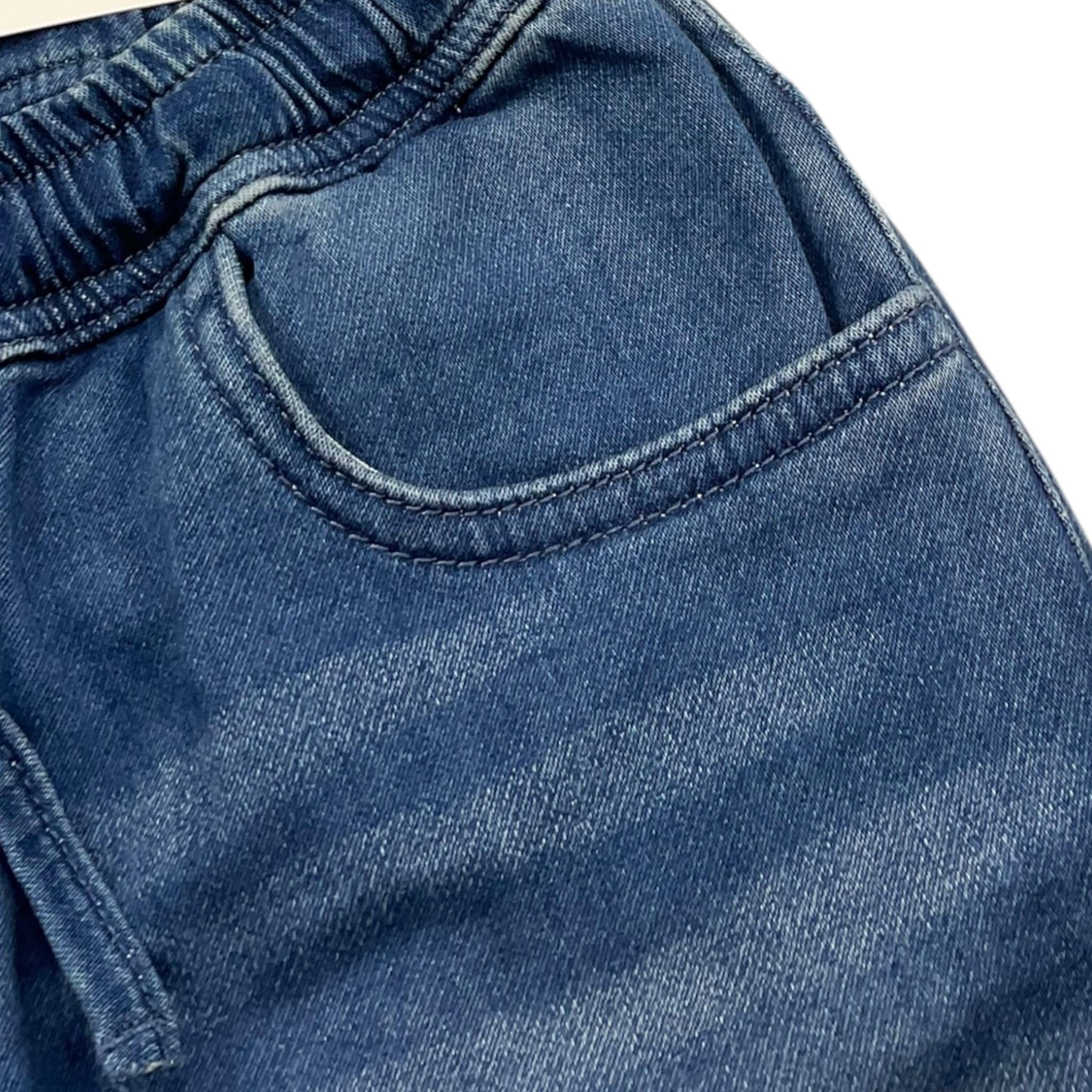 Cesare Paciotti Bermuda In Denim Tinta Unita con Elastico In Vita per Bambino BMP5101J BLU CESARE PACIOTTI 
