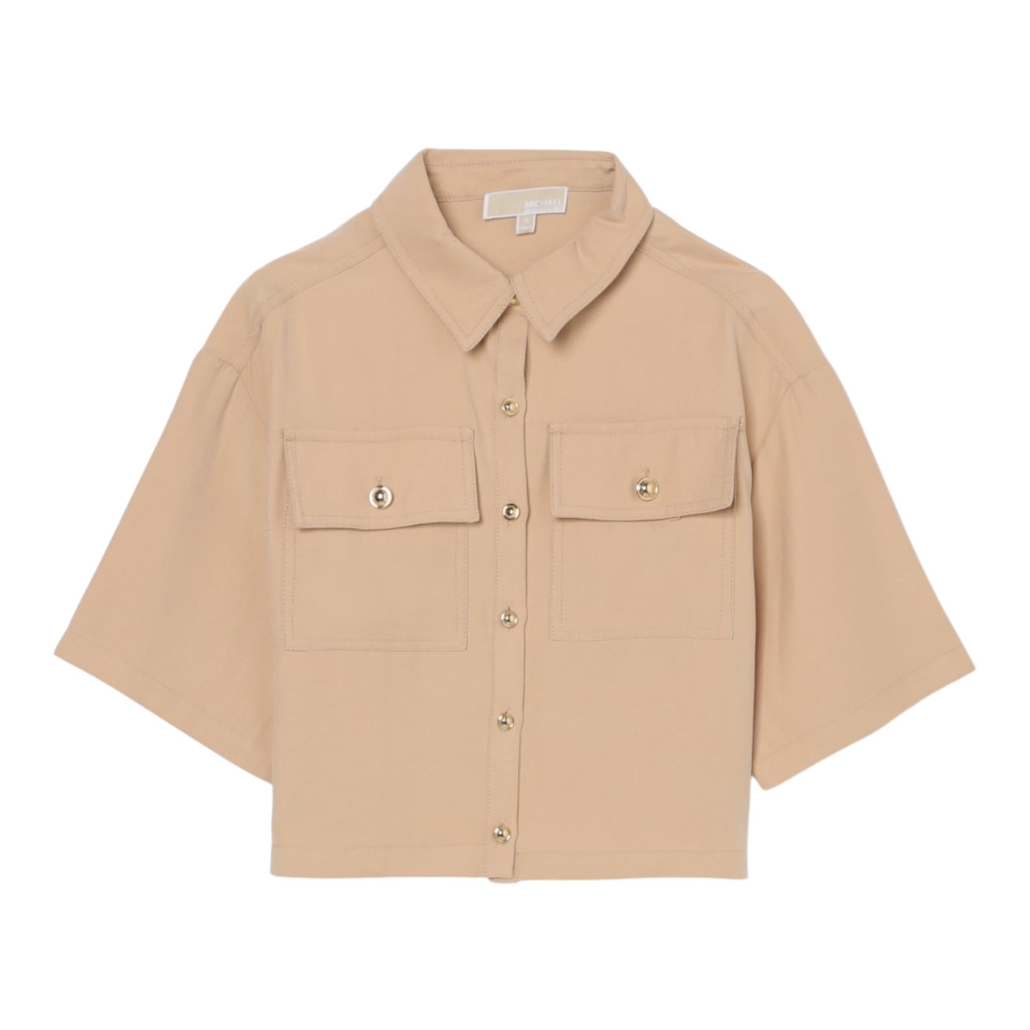 Michael Kors Camicia Mezza Manica Tinta Unita per Bambina R30331X BEIGE MICHAEL KORS 
