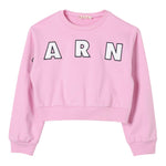 MARNI felpa girocollo tinta unita con stampa Rosa per Bambina M01193 ROSA MARNI 