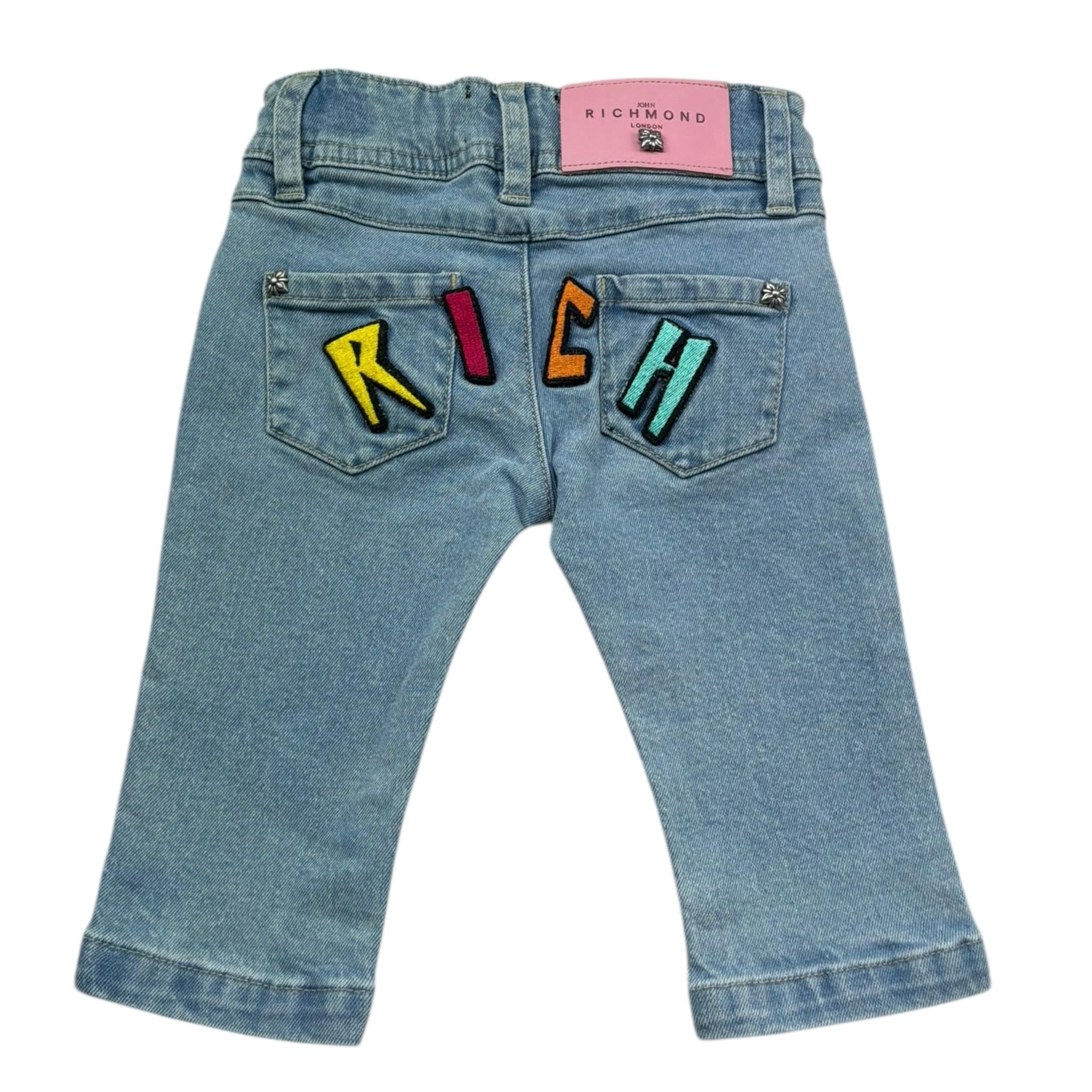 John Richmond Jeans Tinta Unita con Girovita Regolabile per Neonata RIP26097FE AZZURRO JOHN RICHMOND 