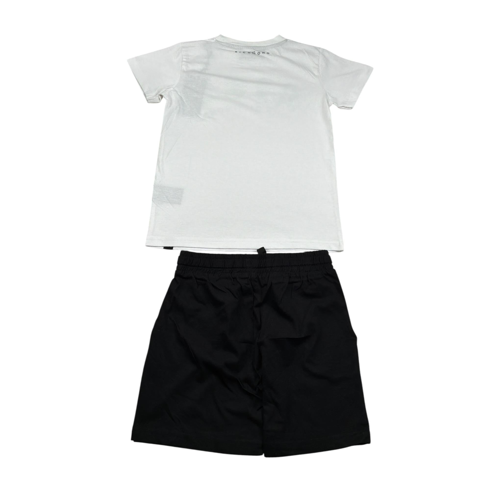 John Richmond Completo 2 Pezzi T-Shirt-Bermuda Bianco/Nero per Bambino HBP23009CJ BIANCO/NERO JOHN RICHMOND 