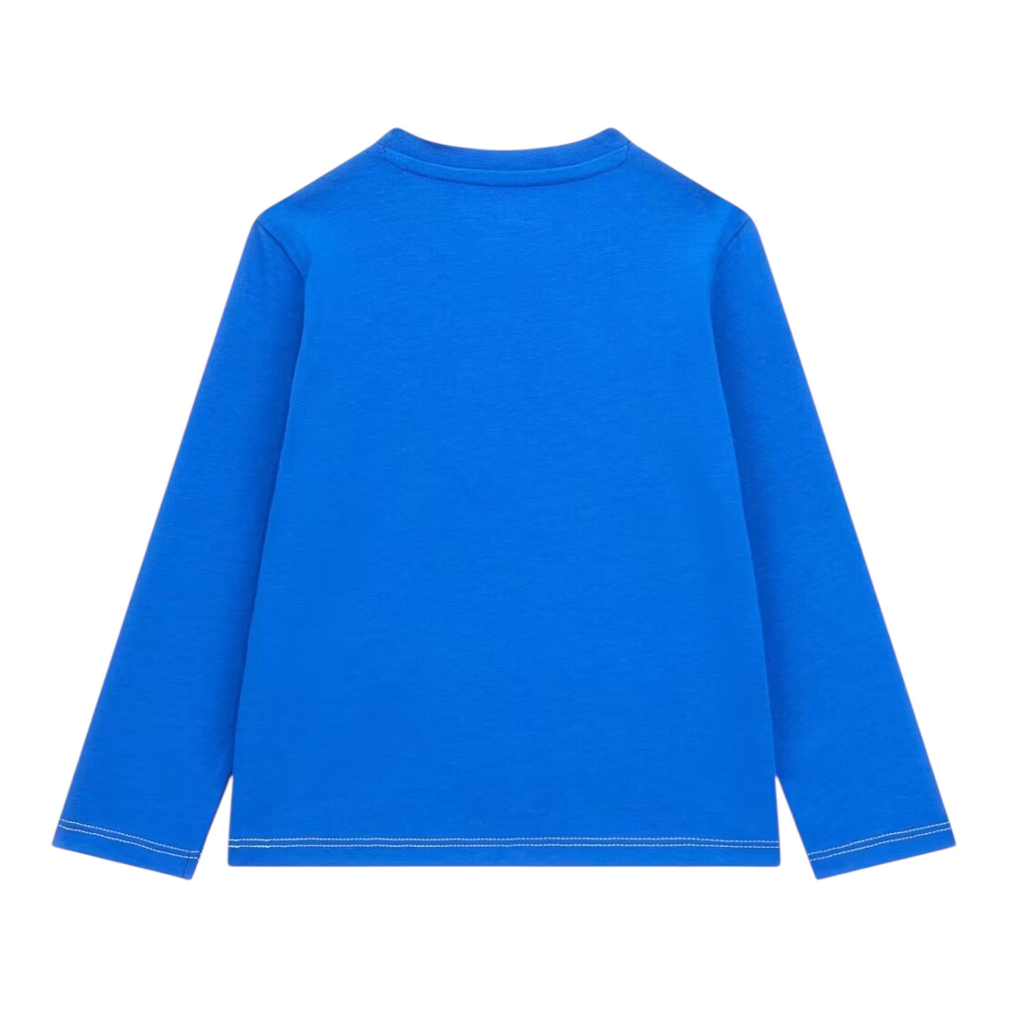 GUESS shirt girocollo tinta unita con stampa Cobalto per Bambino N4YI01K8HM4XXJ COBALTO GUESS 