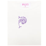 EMILIO PUCCI shirt girocollo tinta unita con stampa in contrasto Panna per Bambina PV8A30 PANNA EMILIO PUCCI 