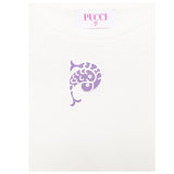 EMILIO PUCCI shirt girocollo tinta unita con stampa in contrasto Panna per Bambina PV8A30 PANNA EMILIO PUCCI 