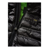 Blauer Giubbino Tinta Unita con Zip E Cappuccio per Bambino 24BLKC02365 NERO BLAUER 
