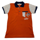 Emc Polo Halbarm Uni mit Kontrastärmeln Orange für Jungen