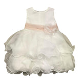 Carlo Pignatelli Zeremonielles Kleid mit Armlöchern, einfarbig und kontrastierendem weißen Gürtel für Babymädchen