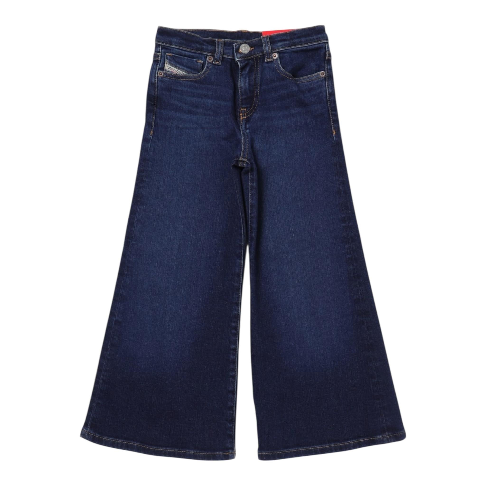 Diesel Jeans Tinta Unita Modello A Zampa per Bambina J00816 BLU DIESEL 