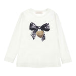 Monnalisa Shirt Girocollo Tinta Unita con Stampa per Bambina 19D612J BIANCO MONNALISA 