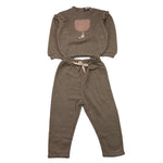 LALALU' completo 2 pezzi maglia-pantalone tinta unita Tortora per Neonata CML9N TORTORA LALALU' 
