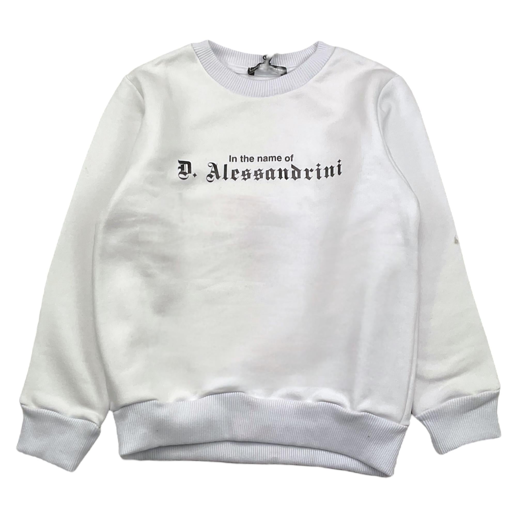 DANIELE ALESSANDRINI felpa girocollo tinta unita con stampa Bianco per Bambino 1231F00103 BIANCO DANIELE ALESSANDRINI 