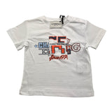 Cesare Paciotti Einfarbiges Rundhals-T-Shirt mit Aufdruck in Weiß für Neugeborene